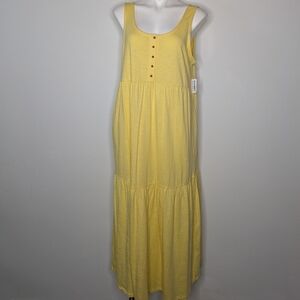 NWT Old Navy Maternity Yellow Sleeveless Cotton Maxi Dress L